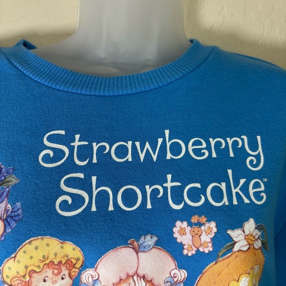 Blue Strawberry Shortcake Sweatshirt Crewneck Relaxed Cozy Fit - Picture 4 of 9